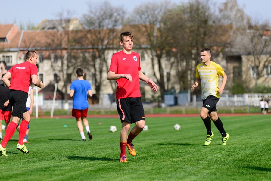 Football players training